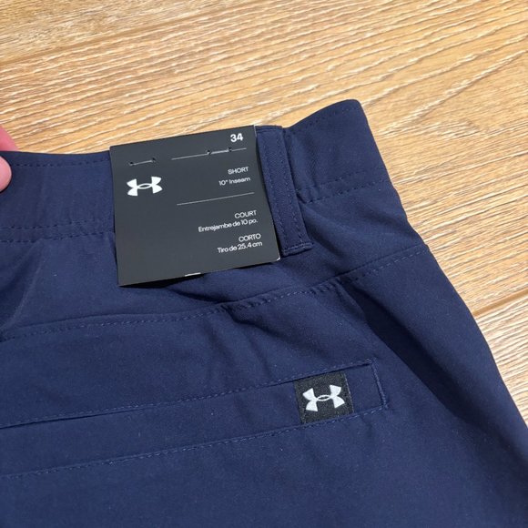 Under Armour Drive Khaki Shorts Navy Blue Size 34 - Picture 7 of 7